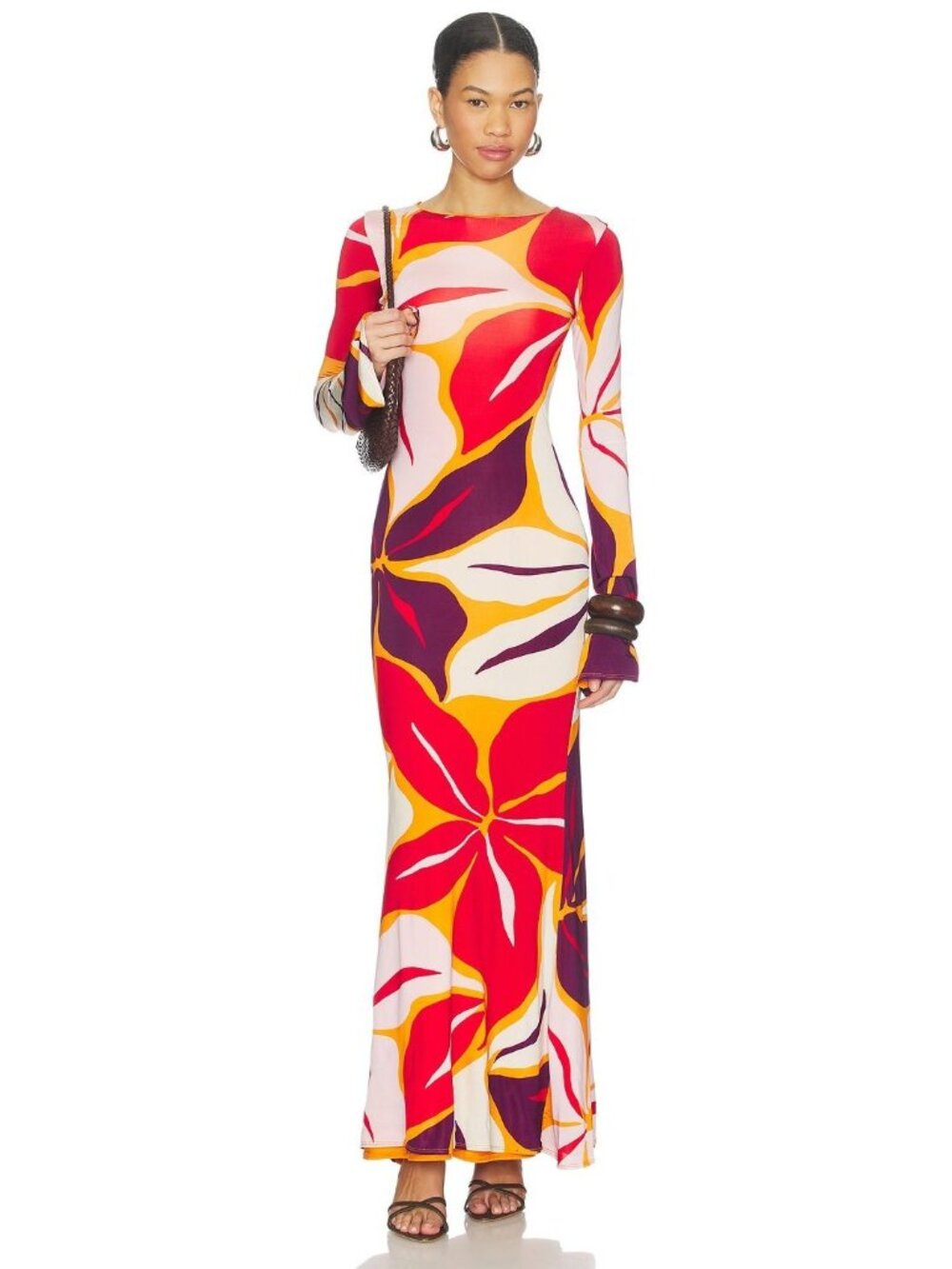 CALA de la CRUZ Amay Dress in Calabria Multi Small Womens Maxi Gown